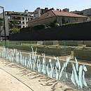 Garde-corps-clotûre en verre en extérieur pour la mairie de Montrouge