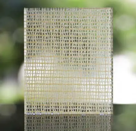 Verre feuilleté avec insertion de textile, Textile Glass