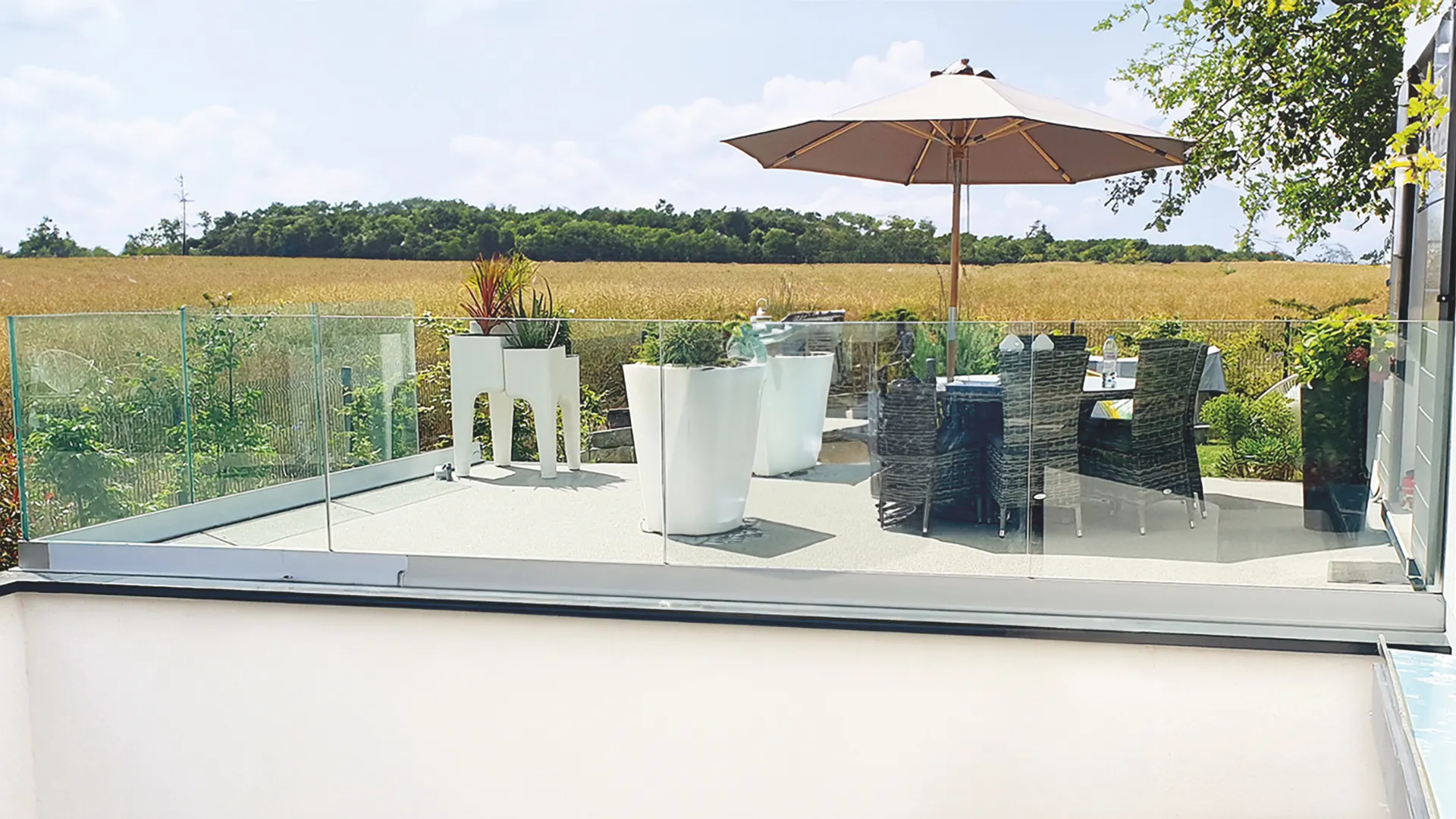 Garde-corps en verre de terrasse, Le Kap Verre Picardie