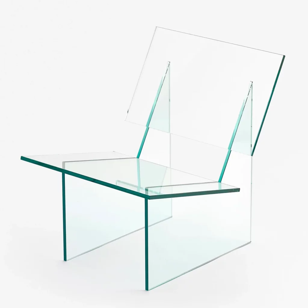 Fauteuil invisible en verre Monolog, Glass Variations